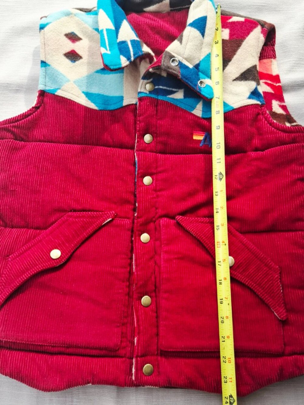 Aviator Nation × Pendelton Navajo Corduroy Wool Reversible Vest Unisex Size M* - Picture 12 of 15